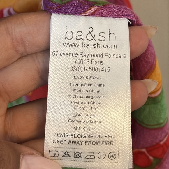 ba&sh Dean Graphic-Print Kimono Blouse Coverup Size 1 / US Small - Picture 8 of 9